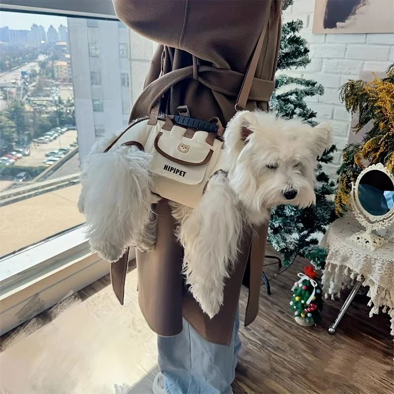 Pets Outdoor Carrying Bag Small Dogs And Medium-sized Cats with Harnesses Clip Adjustable Shoulder Handheld for Hiking Daily Use